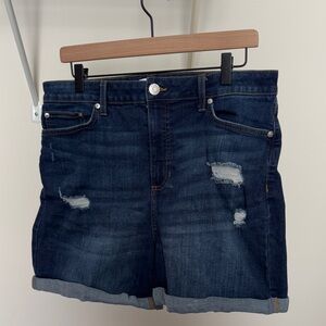 LC Lauren Conrad High Rise Dark Blue Jean Shorts